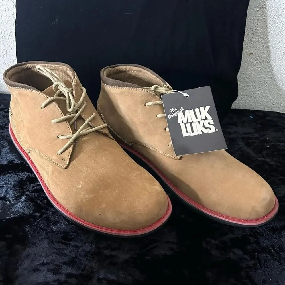 Muk-luks Men's Tan and Red Boots